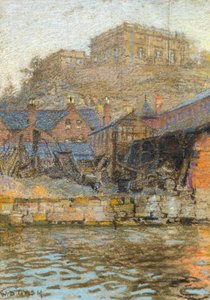 Een uitzicht op Nottingham Castle vanaf het kanaal